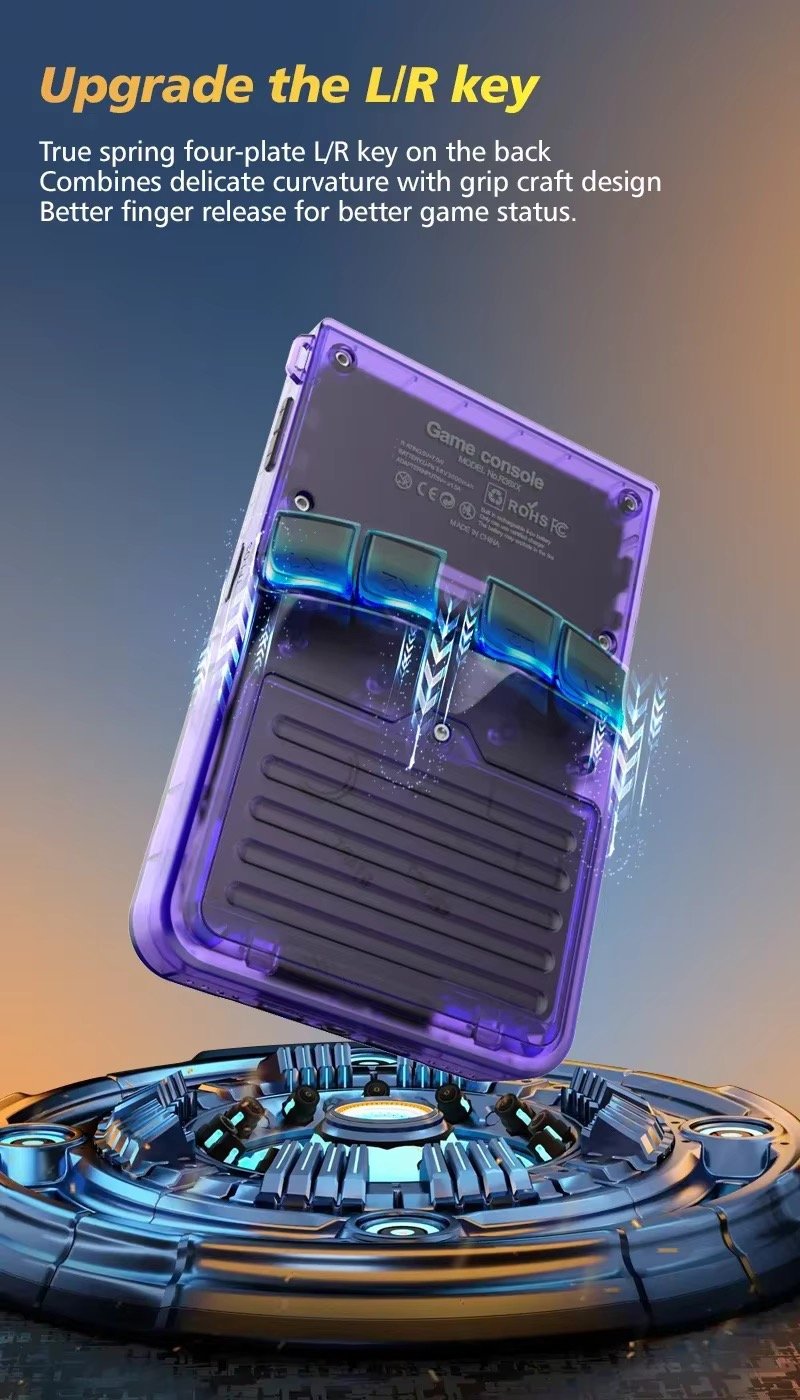 Botones L/R traseros con diseño ergonómico