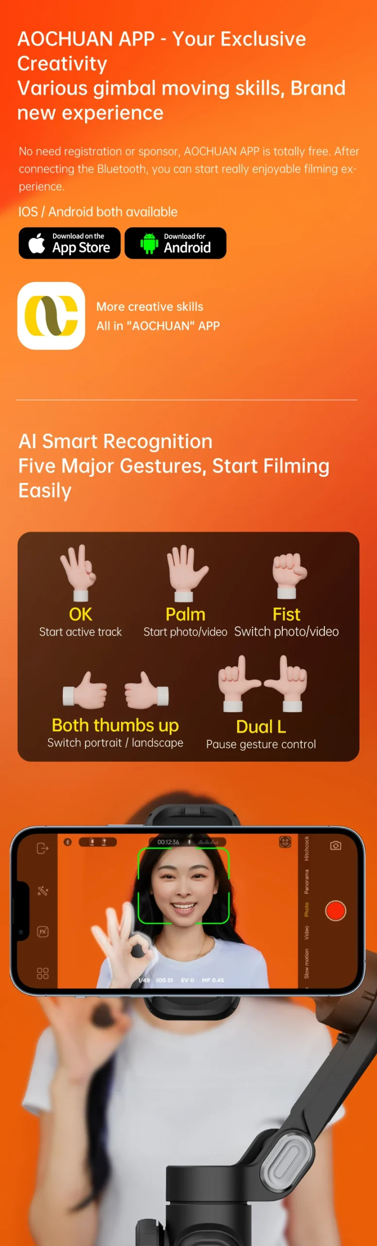 AOCHUAN APP Estabilizador AOCHUAN Smart XE