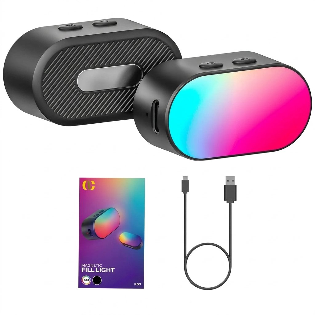 Aochuan light Luz de relleno mini RGB magnética AOCHUAN para video y fotografía con celular