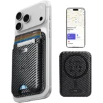 Black carbon fiber ESR MagSafe card holder