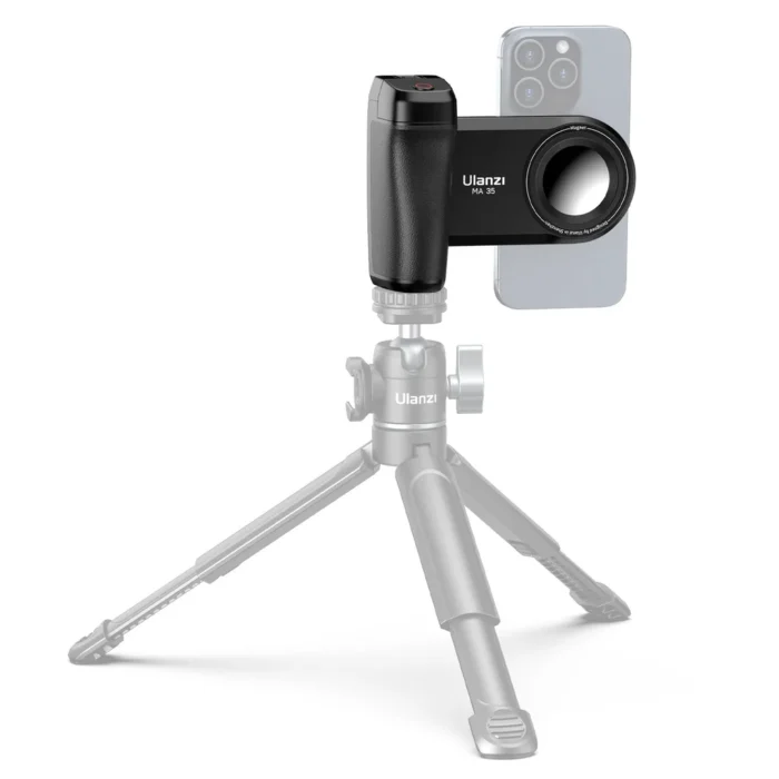 Ulanzi MA35 grip mounted on a tripod with the 1/4" thread