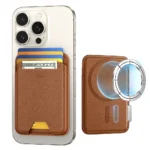 Brown ESR MagSafe card holder with cards